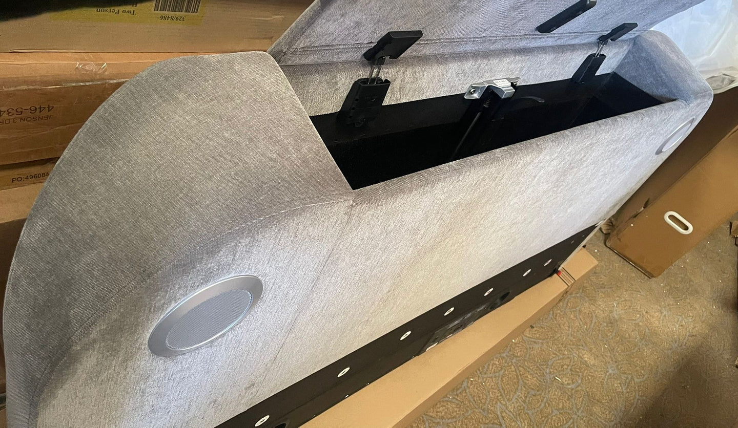 Bentley Kingsize 2.1 Sound TV Ottoman Bed - Grey